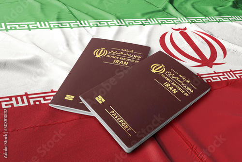 Iranian passport on its flag ,Iranian passports, also known as Persian passports, are issued to nationals of Iran for the purpose of international travel.