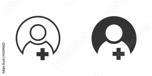 Doctor person icon. Simple medic symbol. Vector illustration.