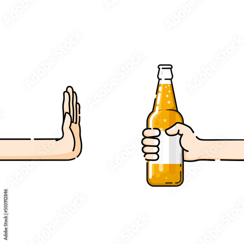 Healthy lifestyle and avoiding beer. Reaching out shows no need for alcohol, Stop alcohol, Stop beer