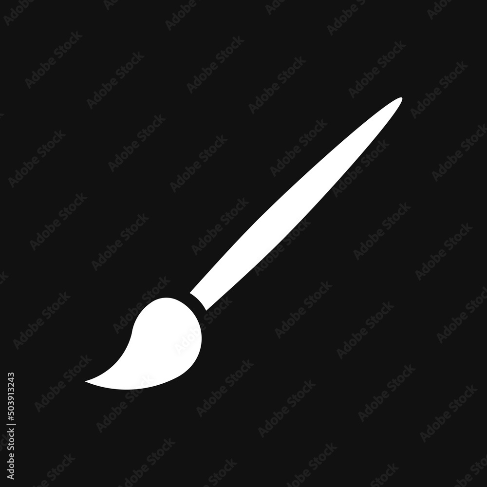 Brush icon on grey background Brush icon on grey background