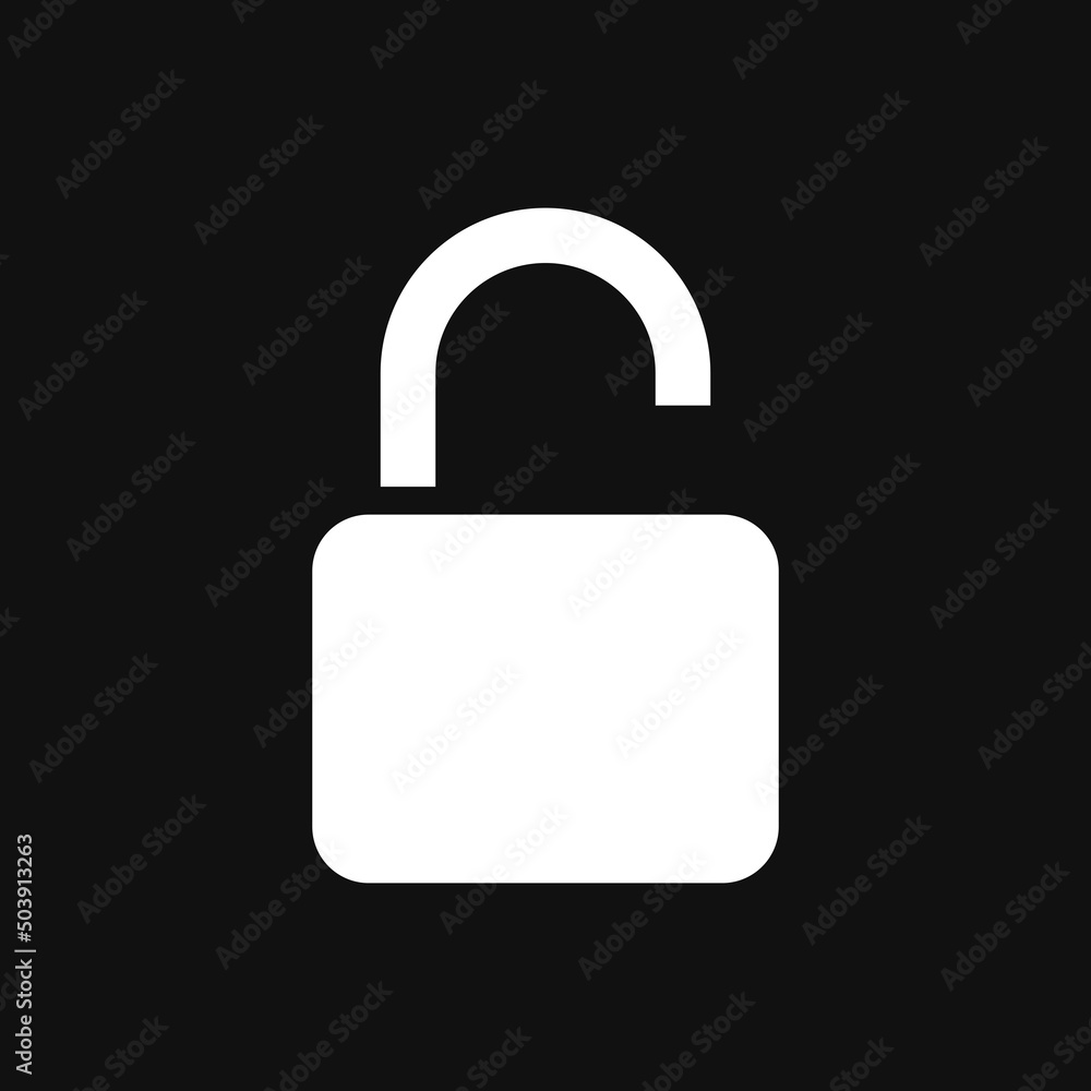 Open lock icon on grey background Open lock icon on grey background