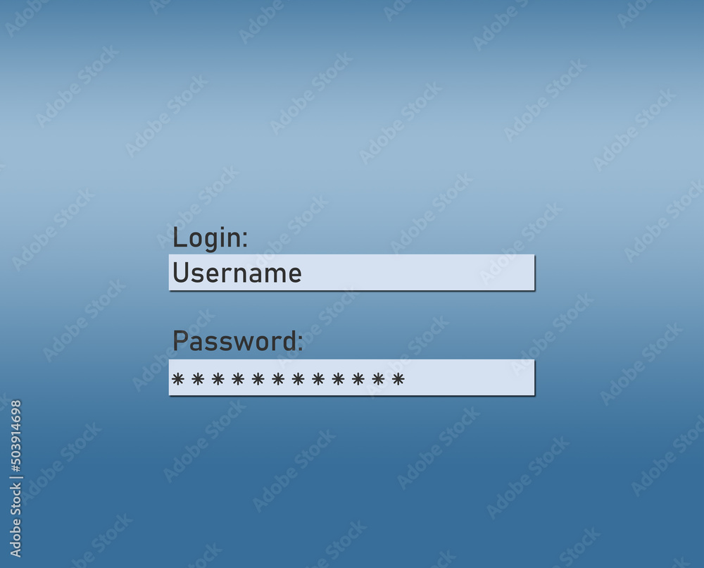 Blocked screen of gadget with line for password, illustration. Cyber security