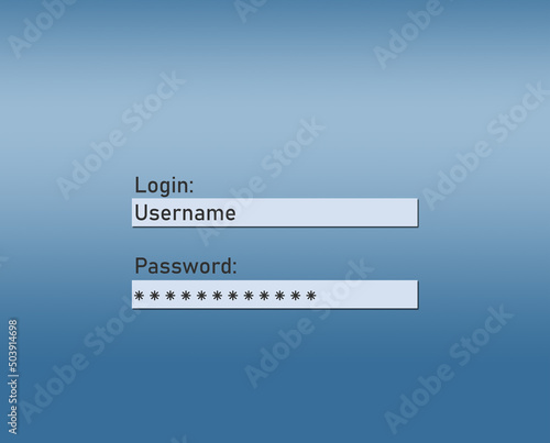 Blocked screen of gadget with line for password, illustration. Cyber security