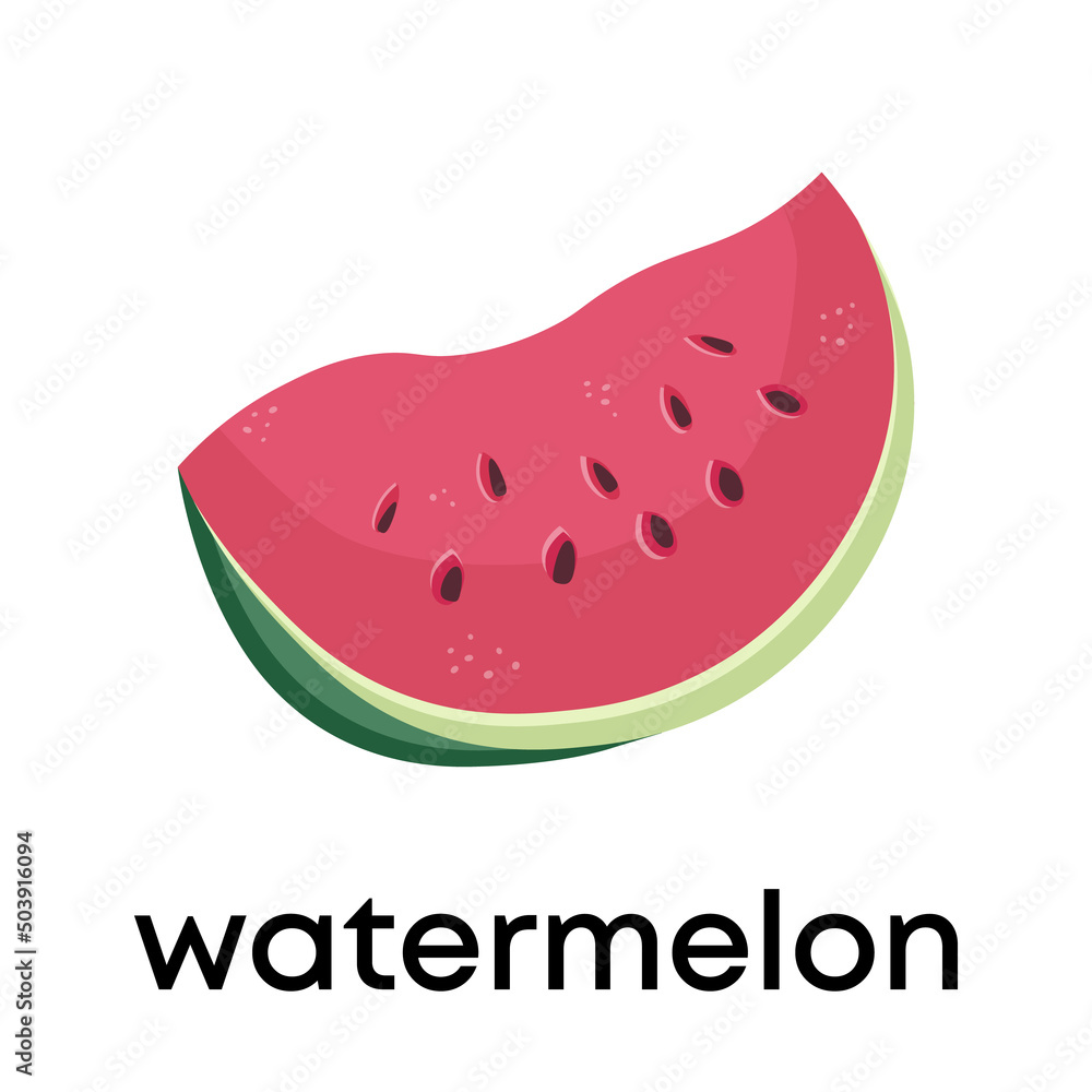 Watermelon flat icon on white background