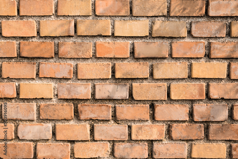 Texture of red brick wall as background, closeup view Texture of red brick wall as background, closeup view