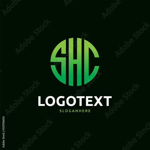 shc Monogram logo, shc Circle font, Round monogram shc letters, three letters logo