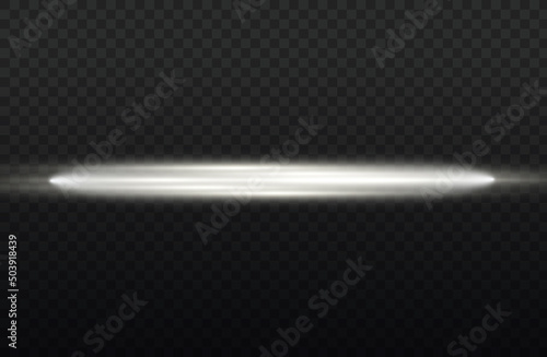 Horizontal light rays, flash white horizontal line