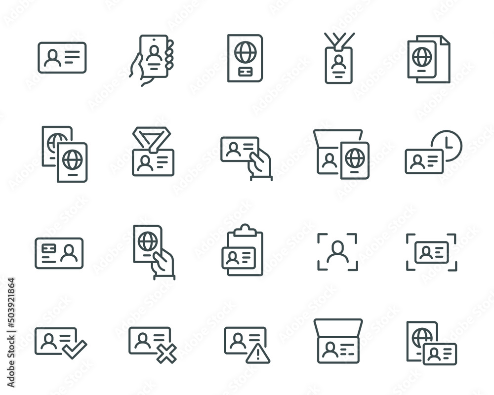 passports-and-id-cards-icons-set-personal-identification-biometric