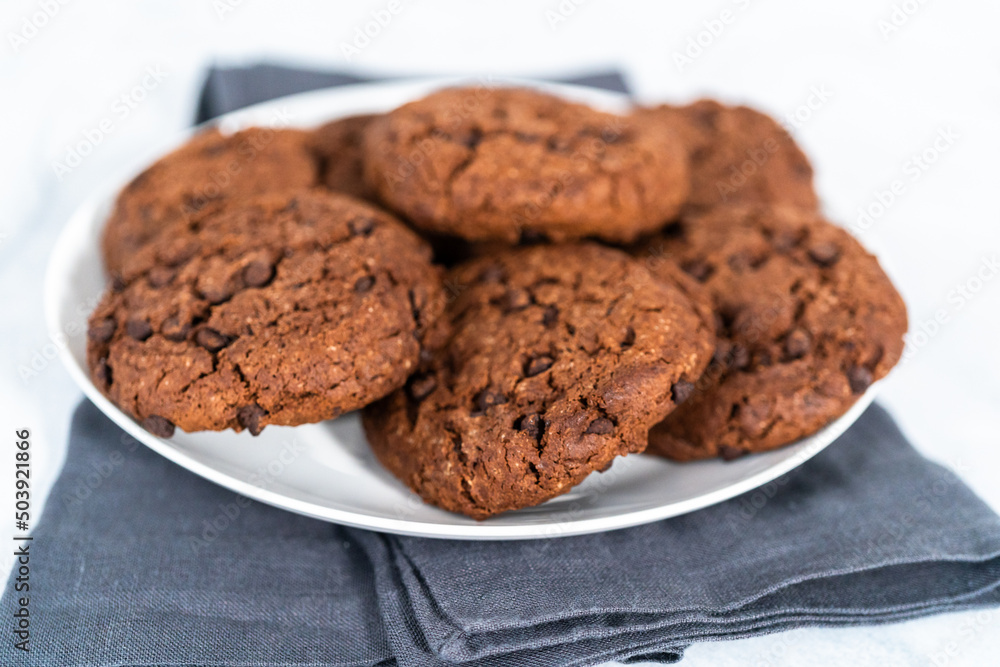 Double chocolate chip cookies Double chocolate chip cookies