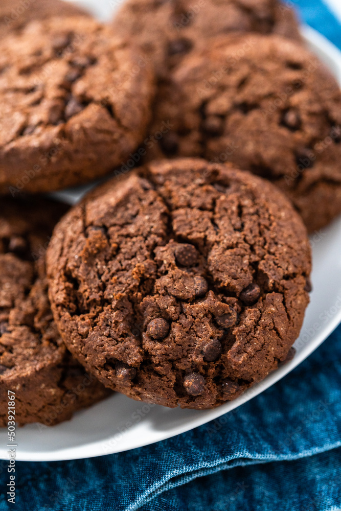 Double chocolate chip cookies Double chocolate chip cookies