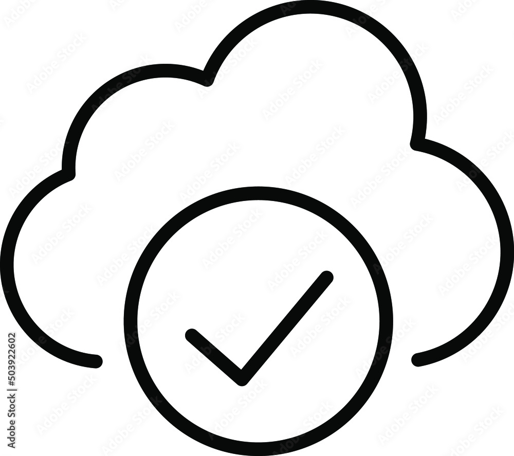 Cloud technology icon vector image. Cloud computing vector thin line icon. Cloud technology icon vector image. Cloud computing vector thin line icon.