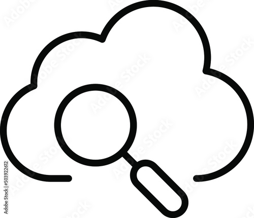 Cloud technology icon vector image. Cloud computing vector thin line icon.