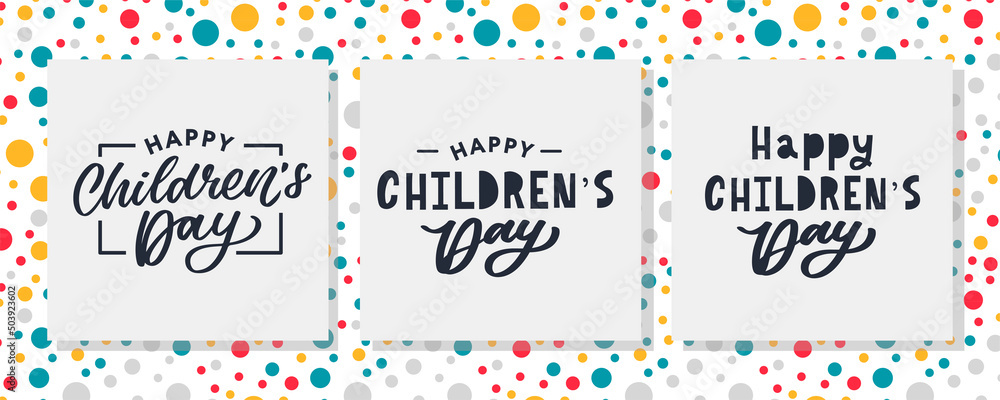 Happy Children's day. Holiday phrase. Hand drawn vector lettering. Happy Children's day. Holiday phrase. Hand drawn vector lettering.