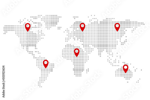 Dotted world map flat vector