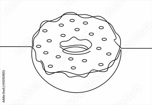 glazed cake with hole sign vector