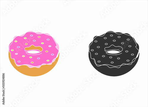 glazed cake with hole sign vector