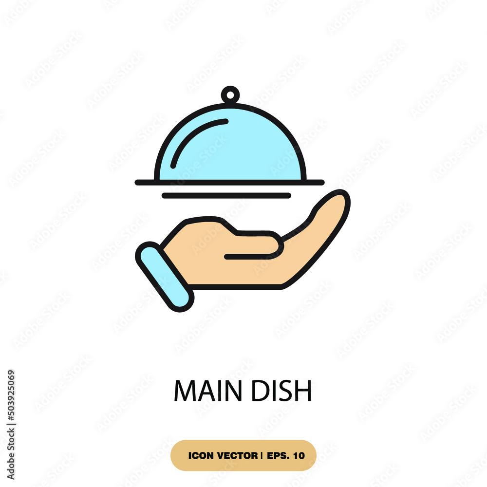 Fototapeta premium main dish icons symbol vector elements for infographic web