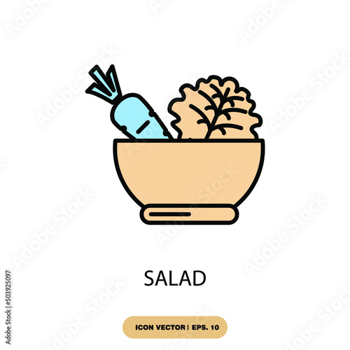 salad icons  symbol vector elements for infographic web