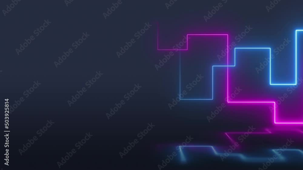 Neon Glowing Blue and Pink Lines Loop Wallpaper Background Neon Glowing Blue and Pink Lines Loop Wallpaper Background