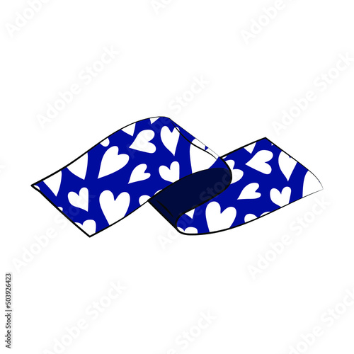 Summer scarf, stole, pareo. Vector simple illustration, white background.