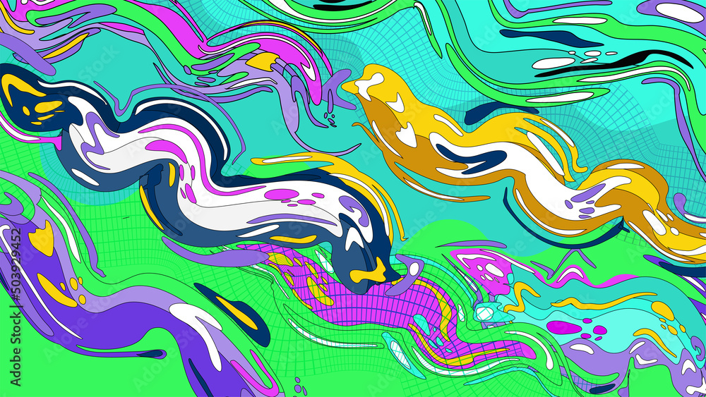 Color Liquid Wave and flow background. Abstract colorful shape.