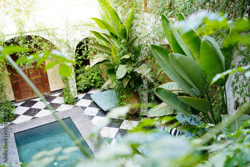 Traveling in Morocco. Traditional Riad in Marrakech.