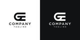 Creative Letter GE Monogram Logo Design Icon Template White and Black Background