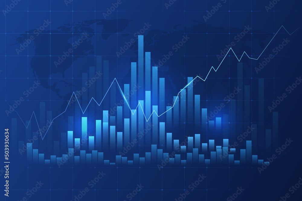Glowing vector chart of investment financial data. Infographic elements and realistic transparent world map Glowing vector chart of investment financial data. Infographic elements and realistic transparent world map