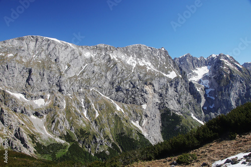 The view from mountain Schneibstein, the Bavarian Alps