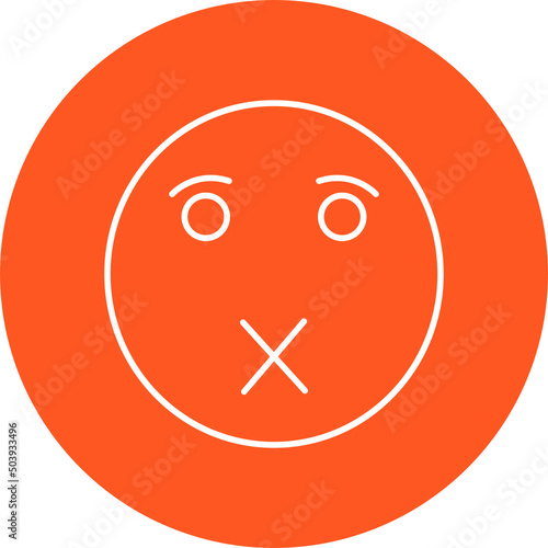 Silence Emoji Icon Design