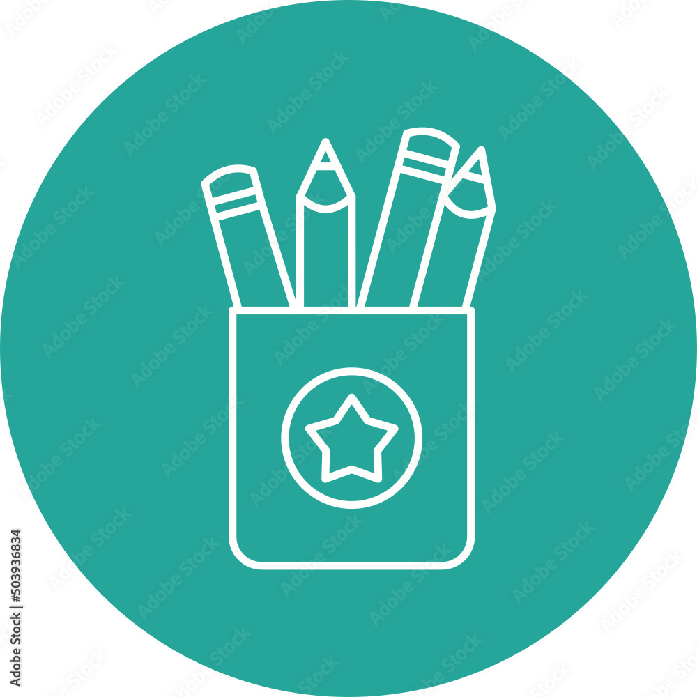 Obraz premium Pencil Holder Icon Design