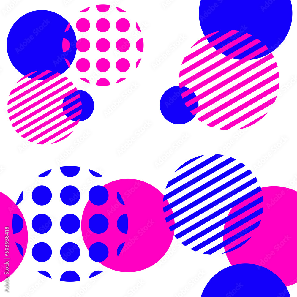bright geometric pattern with abstraction of pink and blue circles bright geometric pattern with abstraction of pink and blue circles