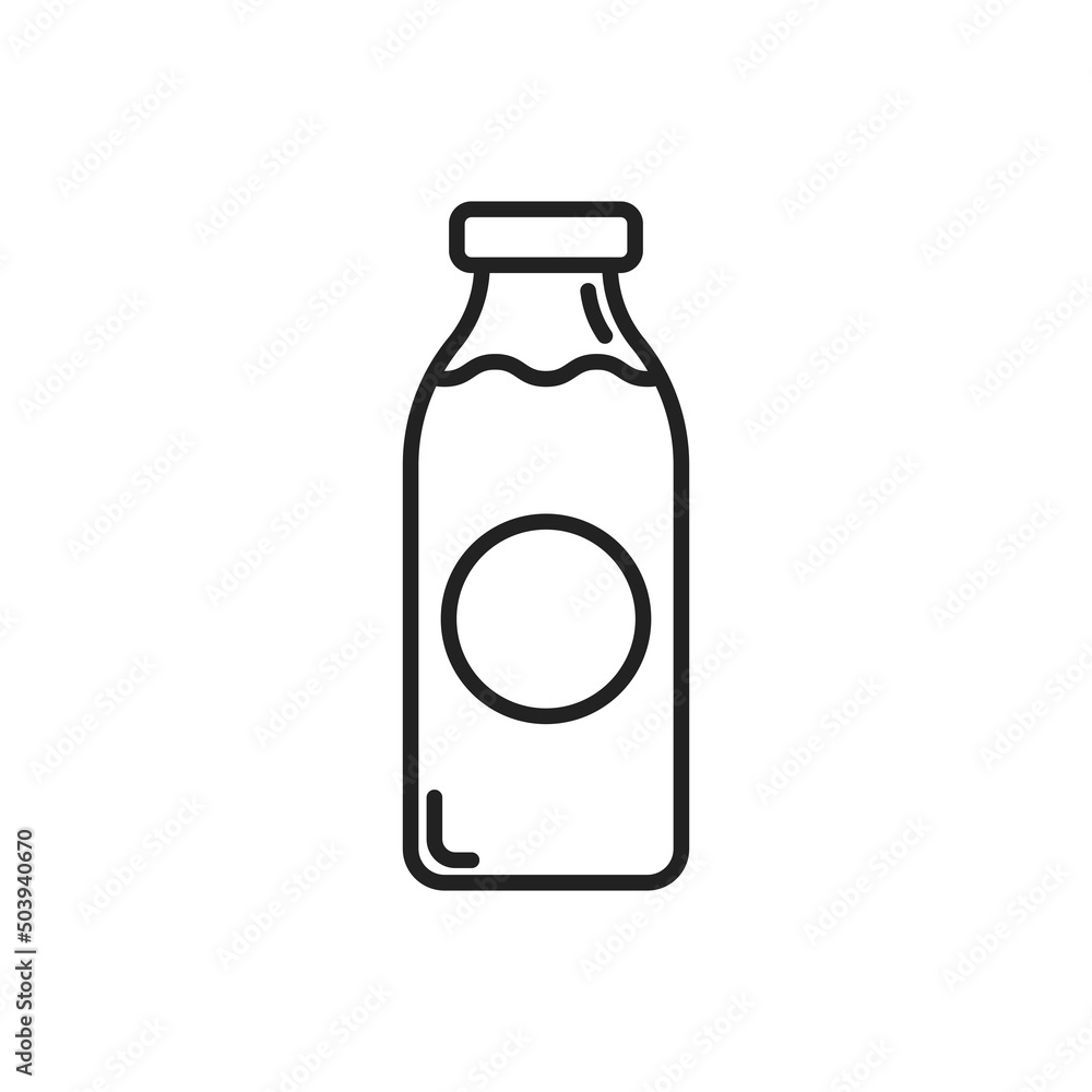 Glass bottle of milk icon. High quality black vector illustration.