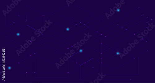 abstract lines, dots, circle and isometric lines with white glowing light digital business marketing connection technology background and big data concept network, graphic vector illustration 