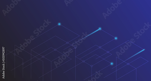 abstract lines, dots, circle and isometric lines with white glowing light digital business marketing connection technology background and big data concept network, graphic vector illustration 