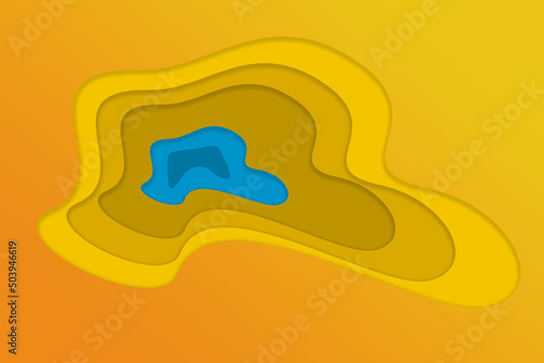 Desert oasis design with sand leading to a pool of water