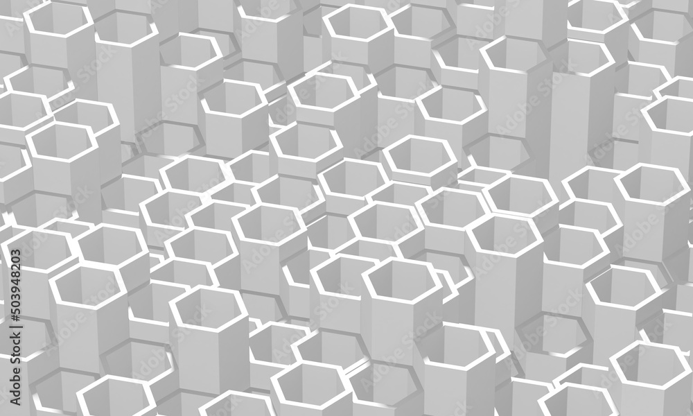 White Geometric Hexagon Abstract Background White Geometric Hexagon Abstract Background