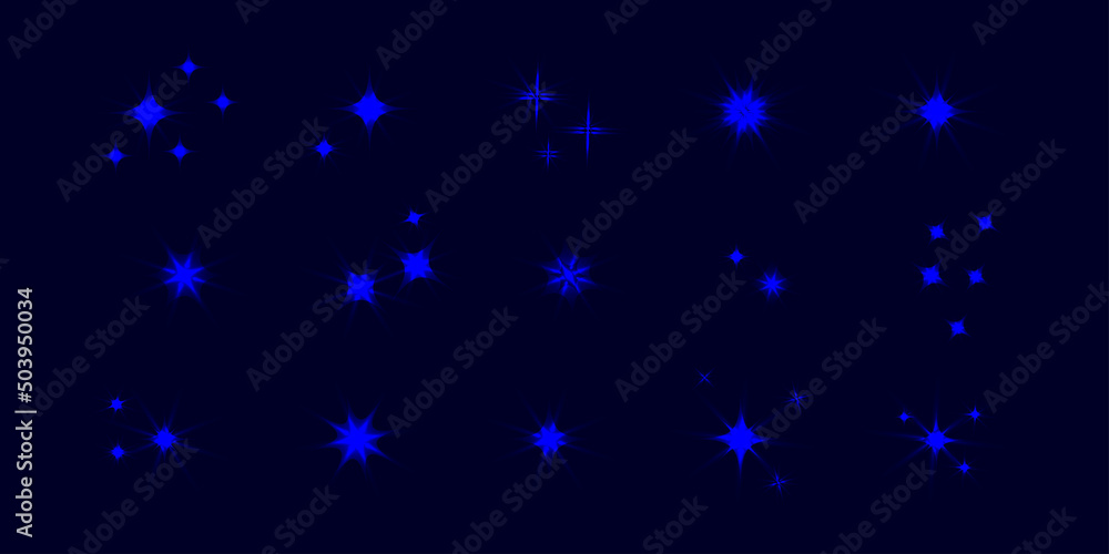 Set of Stars silhuoette on dark background vector eps 10 Set of Stars silhuoette on dark background vector eps 10