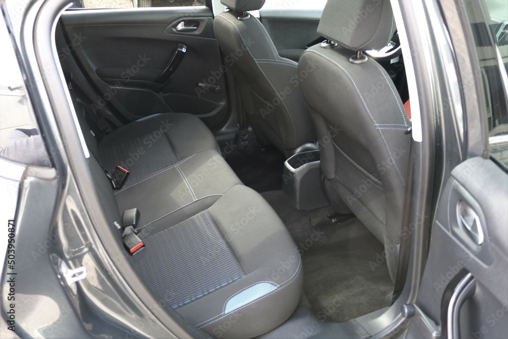 Rear seats of a car inside.
