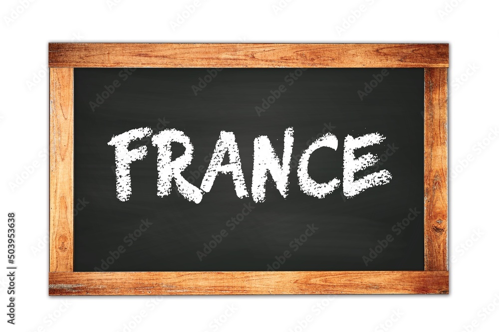 FRANCE, word written on black school blackboard FRANCE, word written on black school blackboard