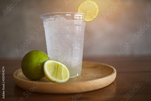 lemon juice on a old wooden table