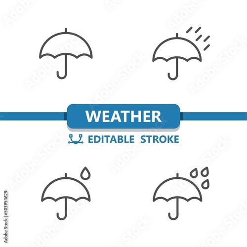 Weather Icons. Raining, Rain, Umbrella