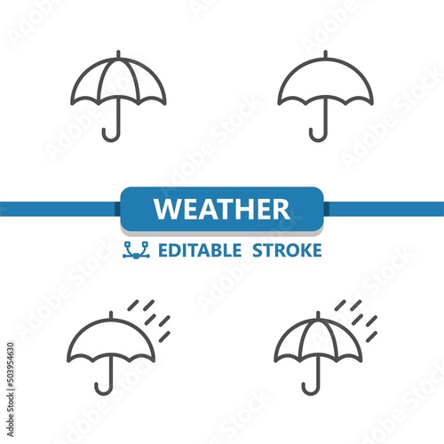 Weather Icons. Umbrella, Rain, Raining