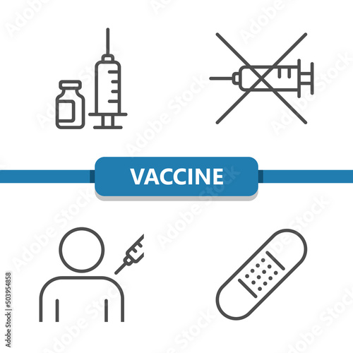 Vaccine Icons. Vaccination, Injection, Syringe Icon