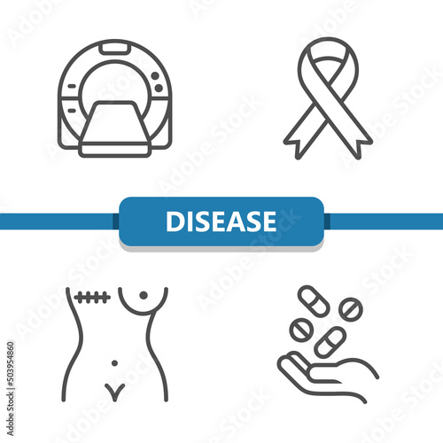 Disease Icons. Breast Cancer Icon