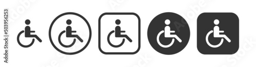 Fototapeta Naklejka Na Ścianę i Meble -  Disabled person icon. Man in a wheelchair symbol. Sign parking vector.