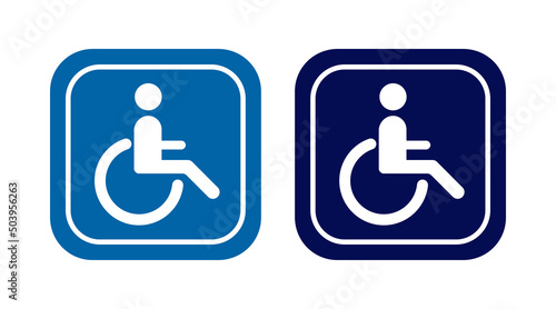 Disabled handicap icon. Man in a wheelchair symbol. Sign parking vector.