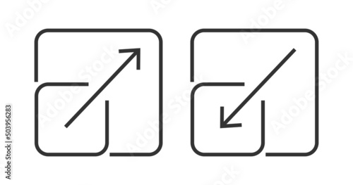 Scalability icon. Zoom in and out illustration symbol. Sign flexibity vector. photo