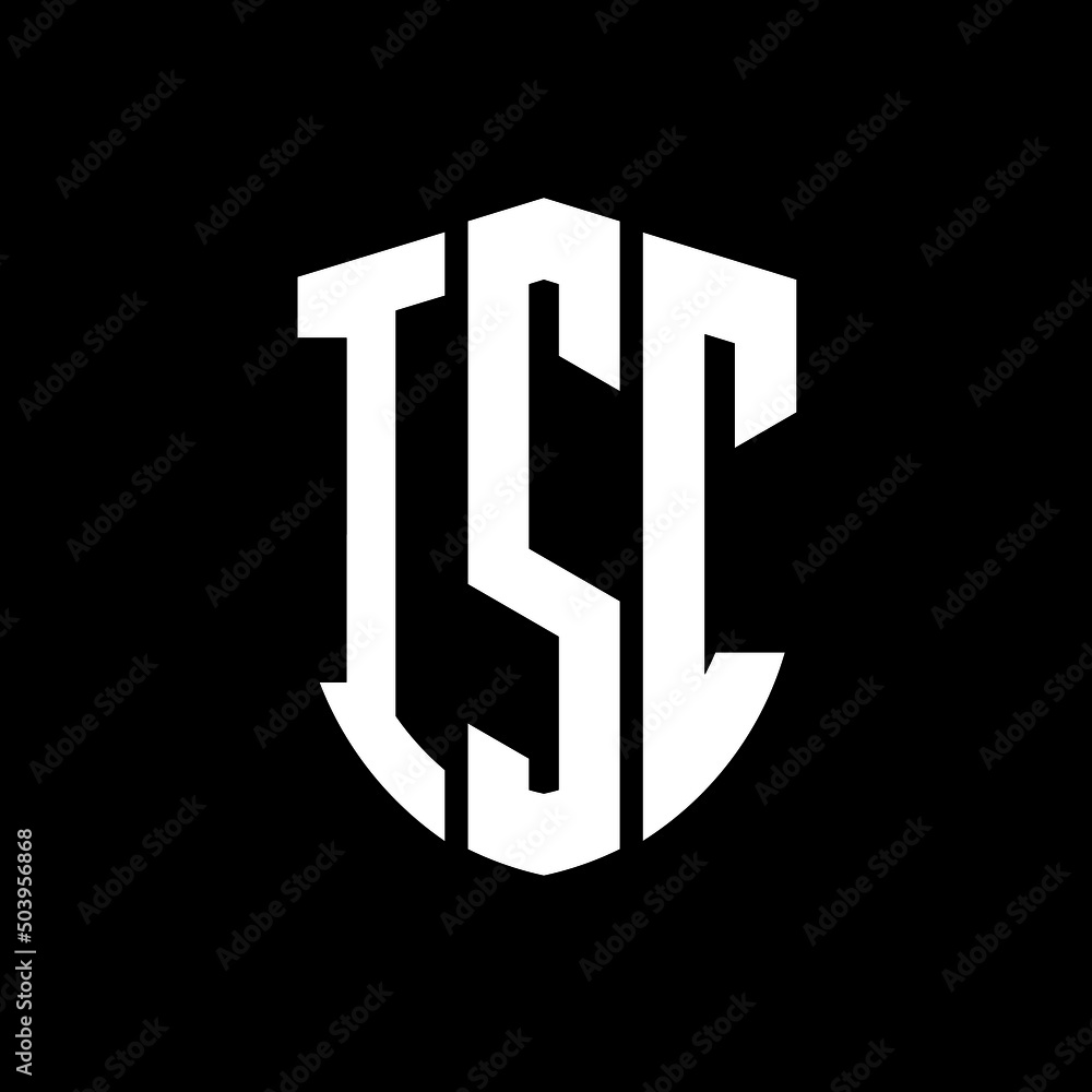 ISC letter logo design. ISC modern letter logo with black background. ISC creative  letter logo. simple and modern letter logo. vector logo modern alphabet font overlap style. Initial letters ISC  - obrazy, fototapety, plakaty 