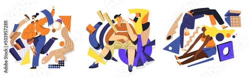Sports and fun, teenagers spending leisure time